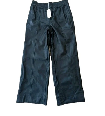 Next Women's Wide Leg Elasticated Waist faux leather Trousers SZ 12 Regular BNWT - Image 1 of 4