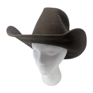 Vintage The Round Up 5X Beaver Felt Cowboy Hat Size 6 7/8 Chocolate Brown - Picture 1 of 16