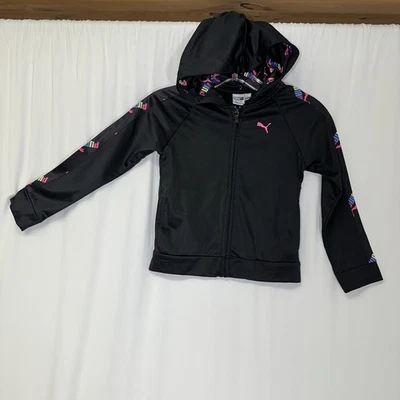 Puma Niñas Talla 6 Cremallera Completa Rendimiento Sudadera con Capucha Chaqueta Bolsillos Ligero Foto 1 de 4