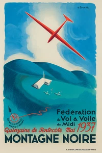 AFFICHE POSTER VOL A VOILE 1937 MONTAGNE NOIRE - Picture 1 of 1