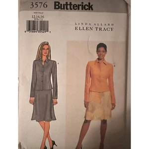 Butterick Pattern 3576 Linda Allard Ellen Tracy Chaqueta Falda Misses 12 14 16 - Imagen 1 de 2