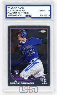 Nolan Arenado Cardinals Signed 2013 Topps Chrome #MB-39 RC PSA/DNA GEM MT 10 - Image 1 of 2