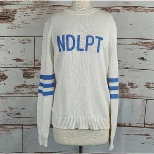 Ellsworth & Ivey NDLPT Sweater Cream Blue Size Medium - Picture 1 of 6