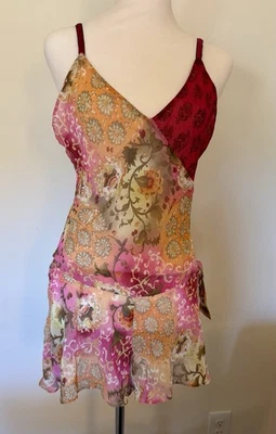 1990 年代全新带标签!  Victoria’s Secret 雪纺拼布 3 件套内衣套装全新带标签 - 罕见 — 第 1/4 张图片