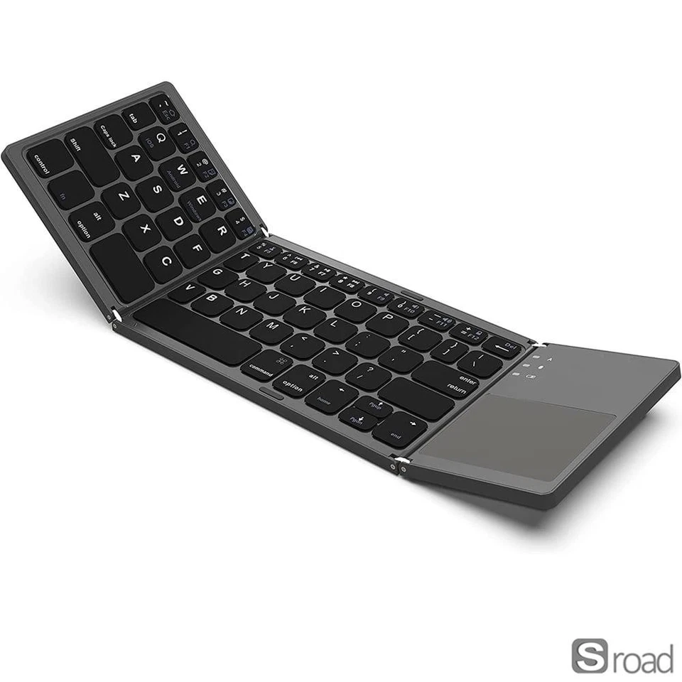 Portable Tri-fold Bluetooth Keyboard With Trackpad, Foldable For IOS Android - Image 1 of 4