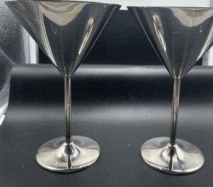 Set 2 bicchieri da bar nuovi in acciaio inox 7,25 pollici Martini - Foto 1 di 6