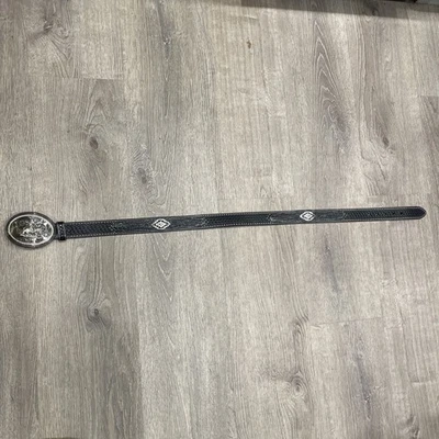 Cinturón Ariat negro con tachuelas tejido en canasta talla 36 con hebilla Montana Silversmith Foto 1 de 4