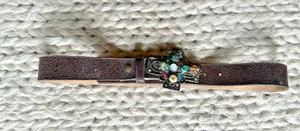 Leatherrock San Diego Brown Leather Belt With Embellished Cross Clasp M 32-36 - Picture 1 of 3