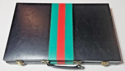 Vintage Portable Casino Roulette, Craps, Baccarat, Black Jack Vinyl Case & Instr - Image 1 of 4