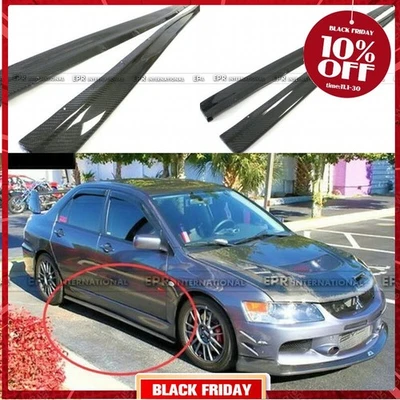 Extensión de faldón lateral de fibra de carbono estilo DM para Mitsubishi Evolution EVO 7 8 9  Foto 1 de 4