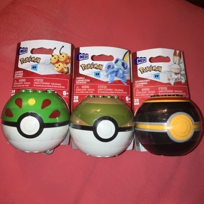 2022 Mega Construx Pokemon Poke Ball Series 17 Sobble Combee Scorebunny Lot 3 - Image 1 of 4