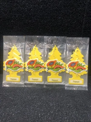 Lot 4 Little Trees Car Hanging Air Freshener Discontinued PAPAYA - Image 1 of 4