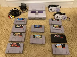 Super Nintendo SNES Super Mario World Bundle Console Sistema Videogioco Completo - Foto 1 di 11