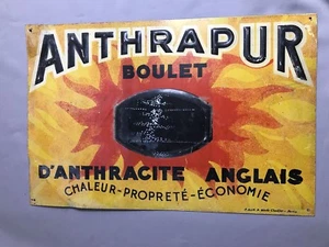 AF697 ANTHRAPUR BOULET ANTHRACITE ANGLAIS PLAQUE TOLE PUBLICITAIRE 30 x 45 cm - Imagen 1 de 1