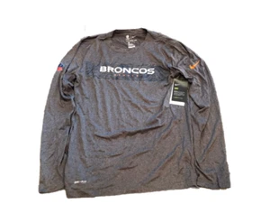 New NWT Denver Broncos Nike Dri-Fit Seismic Performance Small Long Sleeve Shirt - Picture 1 of 1