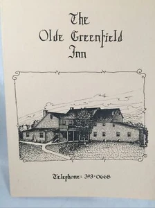 The Olde Greenfield Inn Restaurant Abendessen Menü Lancaster Pennsylvania Vintage - Bild 1 von 7
