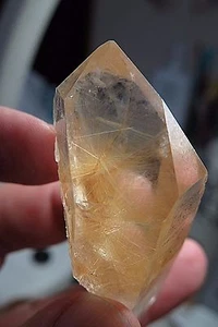 SELTENES BOMMELRUTIL IN NATÜRLICHEM LEMURISCHEM QUARZ KRISTALL BRASILIEN Y 372 - Bild 1 von 7
