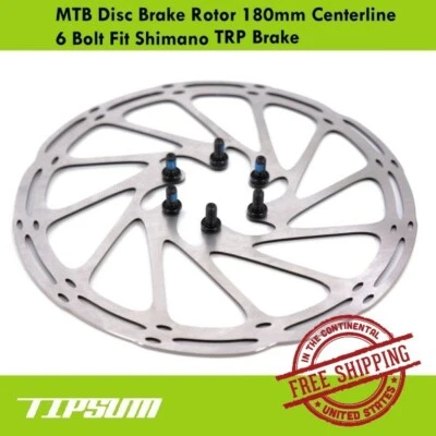 Tipsum MTB Disc Brake Rotor 180mm Centerline 6 Bolts Fit Shimano TRP Brake - image 1 of 2