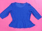 Womens M And Co Ladies 3 4 Sleeves Round Neck Lace Blouse Dress Yves Blue Size 20