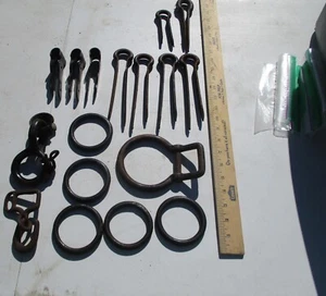17 Antique Horse Tack Harness Parts-Western-Rustic-Farm-Decor - Picture 1 of 10