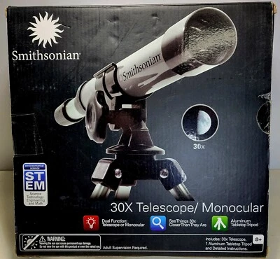 ❄️ Smithsonian 30X Telescope/ Monocular Kit with Dual Function and Tripod 🆕 - Image 1 of 4