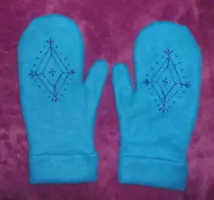 Frozen inspiriert ANNA FÄUSTLINGE türkisblau HANDSCHUHE Kostüm Cosplay ERWACHSENE/KIND - Bild 1 von 9