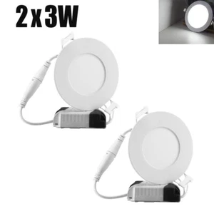 2x3W LED Panel Einbaustrahler Einbauleuchte Deckenleuchte Rund Einbau Spot 230V - Bild 1 von 11