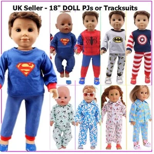 *Bundle 18" DOLL Slippers PJs Super Hero Trackie Our Generation Baby Born Boy - Picture 1 of 33