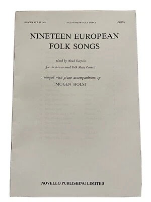 NineTeen European Folk Songs For Piano and Voice Novello  - Image 1 of 4