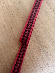 118in Japanese Sanadahimo Cotton Cord Flat Obi Ribbon Samurai Craft Red Black - Picture 1 of 6