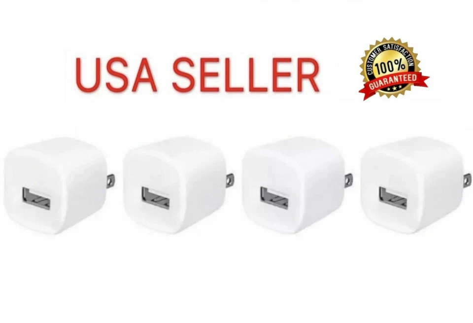 4x 1A USB Power Adapter AC Home Wall Charger US Plug FOR iPhone LG Samsung White - Image 1 of 1