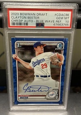 2020 Bowman Draft Clayton Beeter Blue Wave /150 PSA 10 - Image 1 of 2