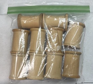 Coats Clark Wooden thread mix 10 Empty spools 1 1/ 4 in diam to 1 3/4 in high - Picture 1 of 5