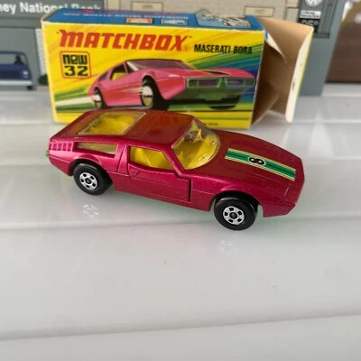 MATCHBOX LESNEY SUPERFAST MASERATI BORA No.32 IN ORIGINAL  Box 1972 Mint - Image 1 of 4