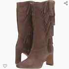 Vince Camuto Sterla Mid Calf Suede Fringe Boot NEW