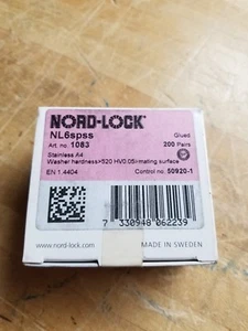 M6 x 13.5 mm OD 316 Stainless Steel Plain Finish Lock Washers, 200 pk. Nord Lock - Picture 1 of 4