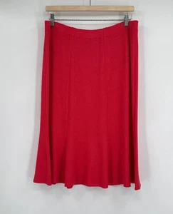 Falda Línea A Dobladillo Volantes Tejido Santana Rojo Coral Colección St. John Talla 12 - Imagen 1 de 5