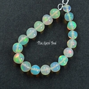 3.5mm-4.5mm Fine Ethiopian Crystal Opal Round Sphere Ball Beads 3" Strand - Picture 1 of 9