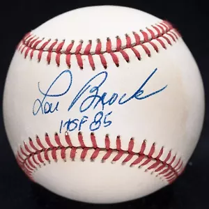 Lou Brock HOF 85 Signed Official American League Baseball JSA COA #CB09156 - Picture 1 of 5