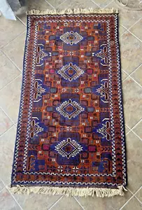 Rug Handmade Wool Vintage OLD Must SEE Great Size Any Room LOVE Colors WOW !!! - Picture 1 of 10