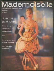Mademoiselle Magazine November 1958 The Gold Rush ~1950s Fashion Hair & Makeup - Picture 1 of 8