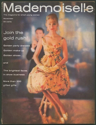Mademoiselle Magazine November 1958 The Gold Rush ~1950s Fashion Hair & Makeup Foto 1 de 4