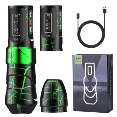 Ametralladora de tatuaje giratoria de motor fuerte inalámbrica profesional + 2 baterías 2000 mAh Foto 1 de 4