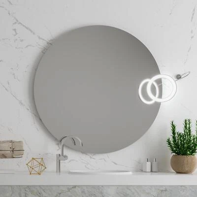 Moderner Badezimmer Make-up Rasierspiegel Runder Spiegel zum Aufhängen 80 cm - Bild 1 von 4