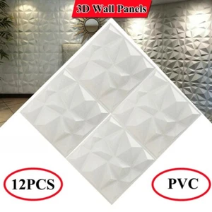 DIY 3D Wall Panels Modern Design PVC Waterproof for Home Use (Pack of 12) 11.81" - Picture 1 of 10