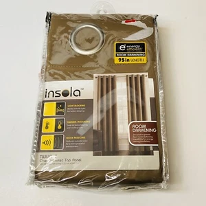 Twilight 95" Room Darkening Grommet Window Curtain Single Panel Mocha - Picture 1 of 3