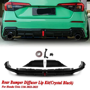 Rear Diffuser Lip Side Cover Black Bodykit For Honda Civic 11th 22-25 23 YOFER - Foto 1 di 24