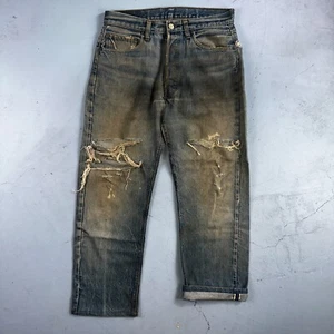 Levis 501 Vintage 80s Redline Selvedge USA XX Jeans Med Wash 34x38 Act 31x27 - Picture 1 of 18