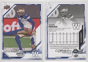 2019 Upper Deck CFL Blue Justin Medlock #51