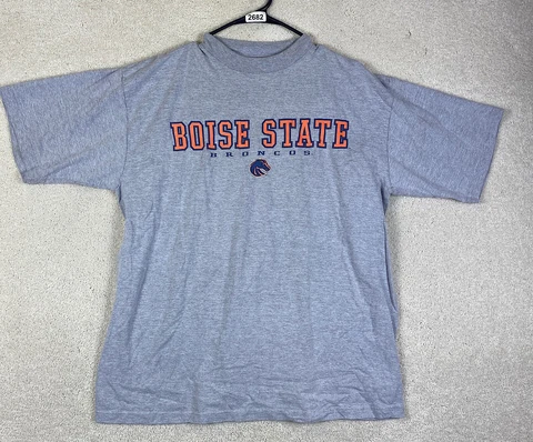 Boise State Broncos Medium T Shirt NCAA Gray Size Adult Medium Short Shirt Size Cover